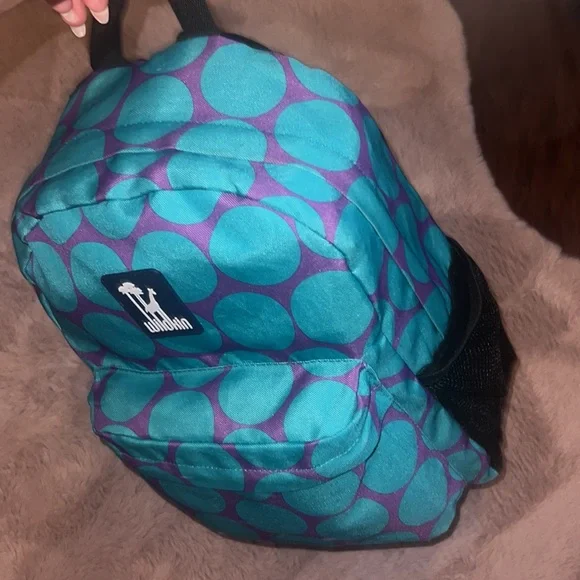 Wildkin purple turquoise blue polka dot backpack 🎒school bookbag zipper pockets - Picture 1 of 11